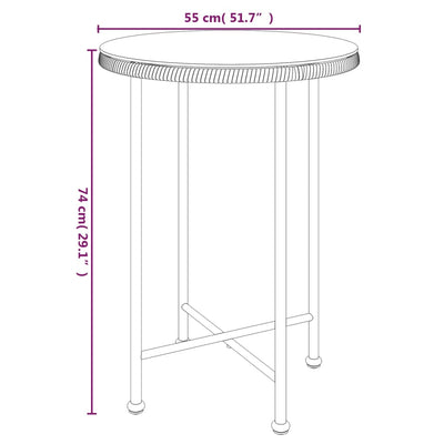 Ruokapöytä Ø55 cm karkaistu lasi ja teräs