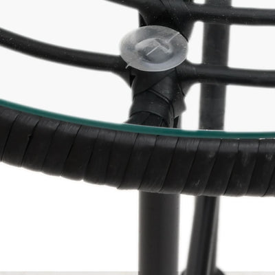 Musta ruokapöytä Odisea Ø80cm (karkaistu lasi ja teräs)