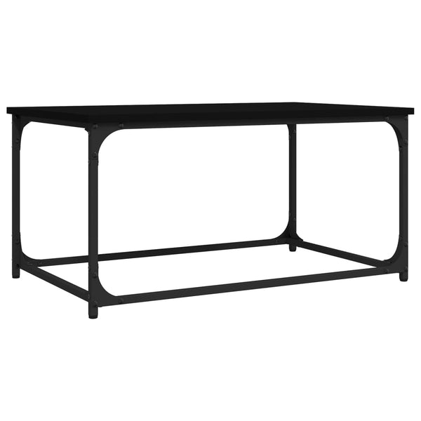 Sohvapöytä musta 80x50x40 cm tekninen puu ja rauta