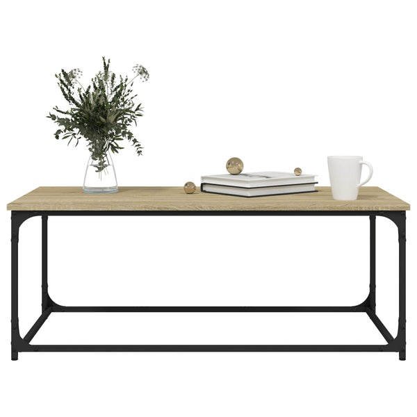 Sohvapöytä Sonoma-tammi 102x50x40 cm tekninen puu ja rauta