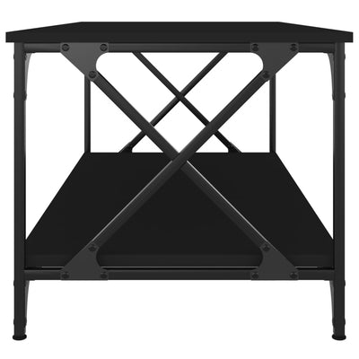 Sohvapöytä musta 100x50x45 cm tekninen puu ja rauta