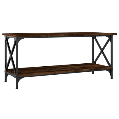 Sohvapöytä savutammi 100x45x45 cm tekninen puu ja rauta
