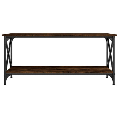 Sohvapöytä savutammi 100x45x45 cm tekninen puu ja rauta