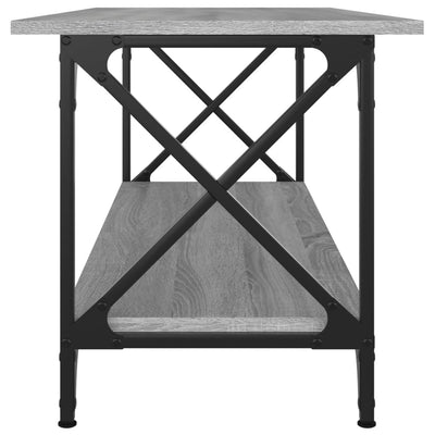 Sohvapöytä harmaa Sonoma 100x45x45 cm tekninen puu ja rauta
