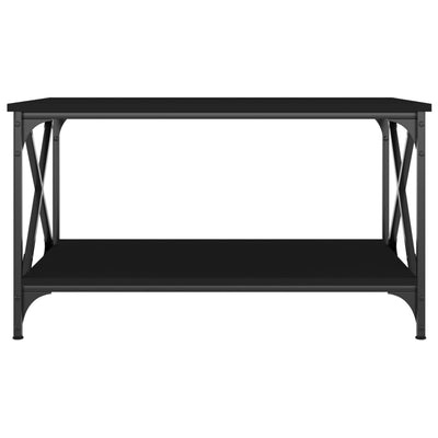 Sohvapöytä musta 80x50x45 cm tekninen puu ja rauta