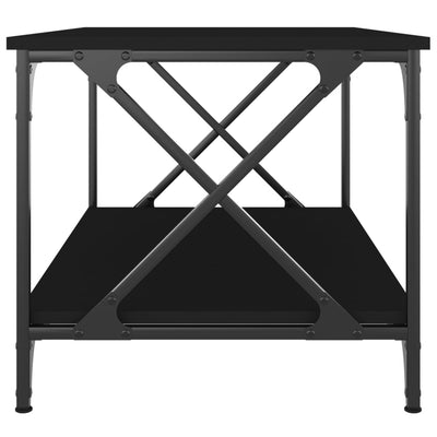Sohvapöytä musta 80x50x45 cm tekninen puu ja rauta