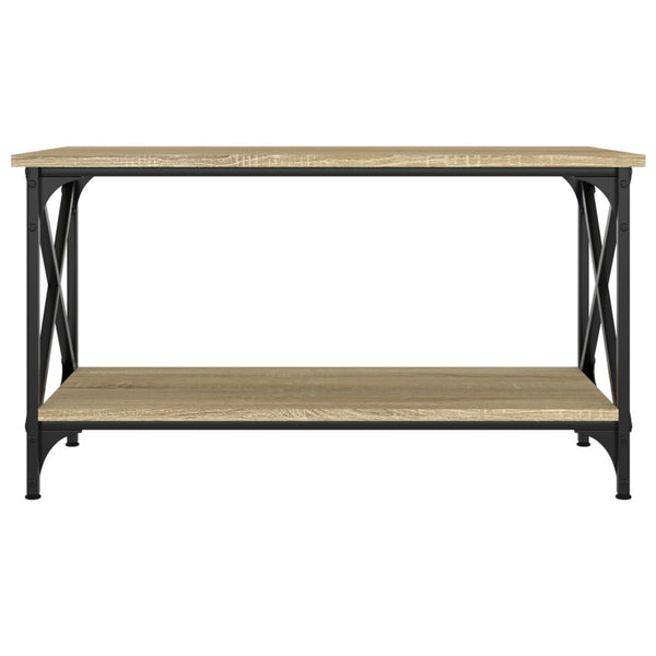 Sohvapöytä Sonoma-tammi 80x45x45 cm tekninen puu ja rauta