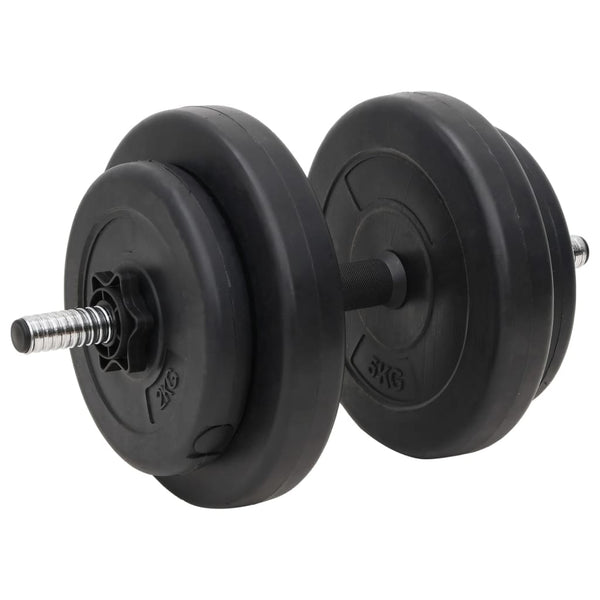 Levyillä varustettu 60 kg painonnostotanko ja käsipainosarja