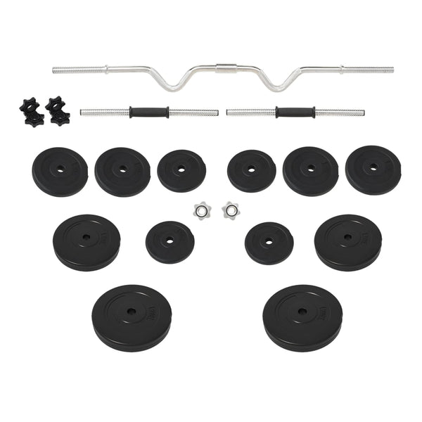 Hauistanko ja käsipainosarja levyillä 60 kg