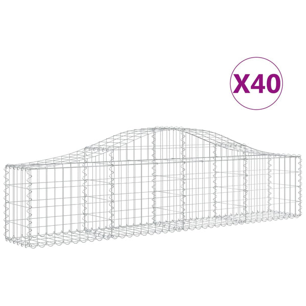 Kaarevat kivikorit 40 kpl 200x30x40/60 cm galvanoitu rauta