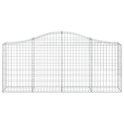 Kaarevat kivikorit 2 kpl 200x30x80/100 cm galvanoitu rauta