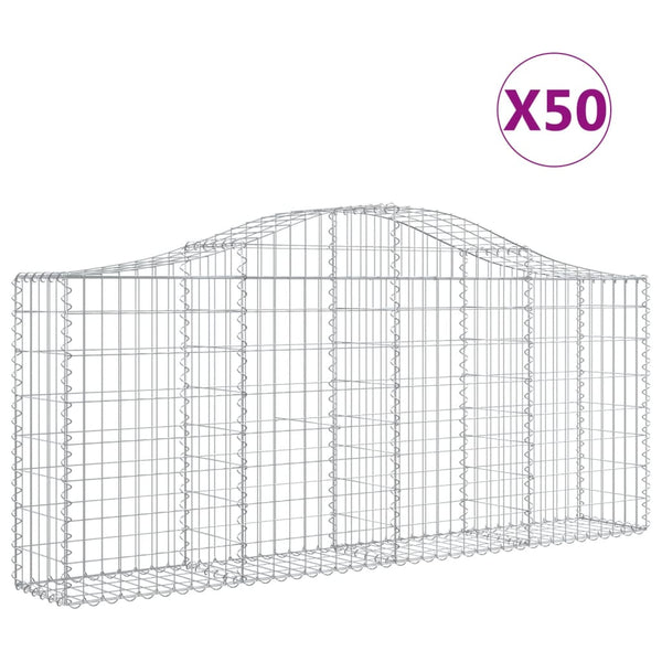 Kaarevat kivikorit 50 kpl 200x30x80/100 cm galvanoitu rauta
