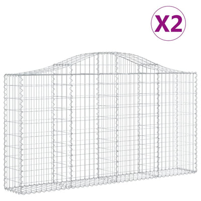 Kaarevat kivikorit 2 kpl 200x30x100/120 cm galvanoitu rauta