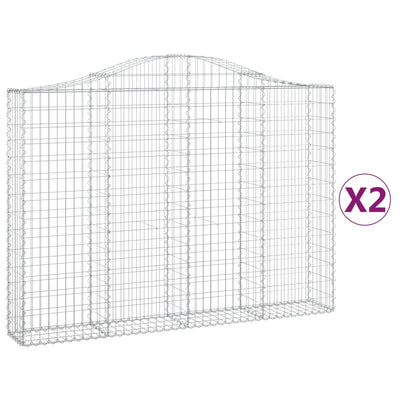 Kaarevat kivikorit 2 kpl 200x30x140/160 cm galvanoitu rauta
