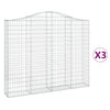 Kaarevat kivikorit 3 kpl 200x30x160/180 cm galvanoitu rauta