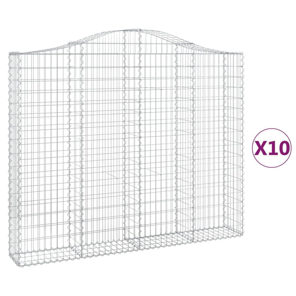 Kaarevat kivikorit 10 kpl 200x30x160/180 cm galvanoitu rauta
