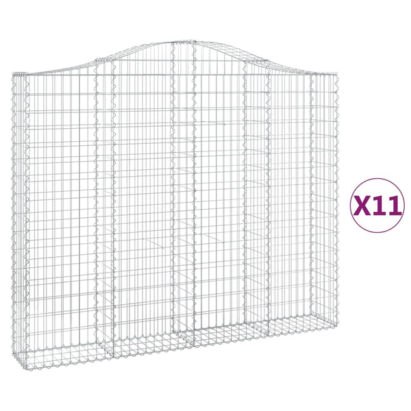 Kaarevat kivikorit 11 kpl 200x30x160/180 cm galvanoitu rauta