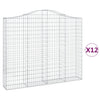 Kaarevat kivikorit 12 kpl 200x30x160/180 cm galvanoitu rauta