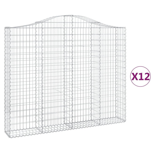 Kaarevat kivikorit 12 kpl 200x30x160/180 cm galvanoitu rauta