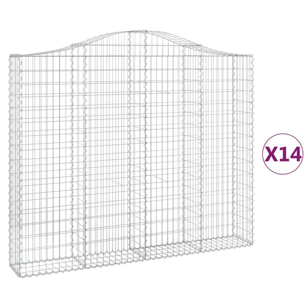 Kaarevat kivikorit 14 kpl 200x30x160/180 cm galvanoitu rauta