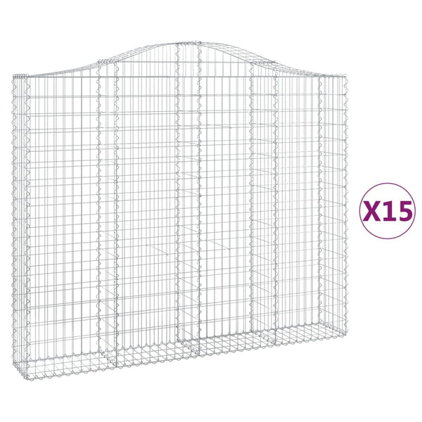 Kaarevat kivikorit 15 kpl 200x30x160/180 cm galvanoitu rauta