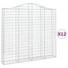 Kaarevat kivikorit 12 kpl 200x30x180/200 cm galvanoitu rauta