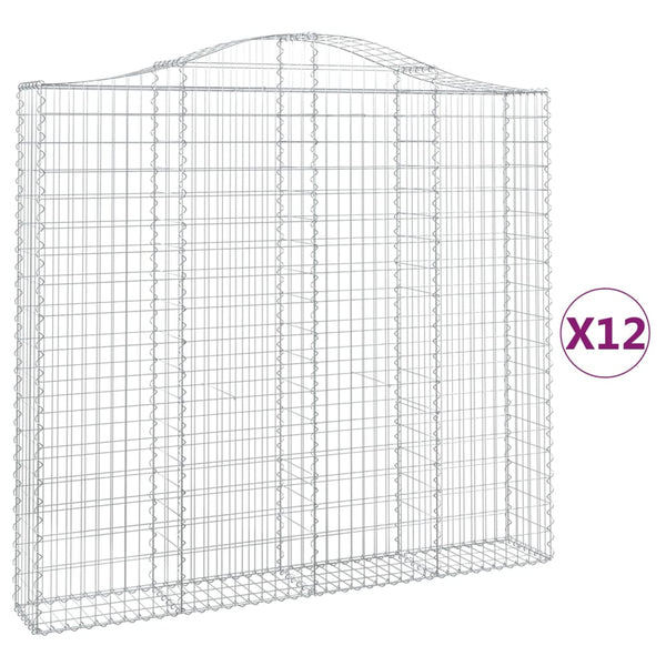 Kaarevat kivikorit 12 kpl 200x30x180/200 cm galvanoitu rauta