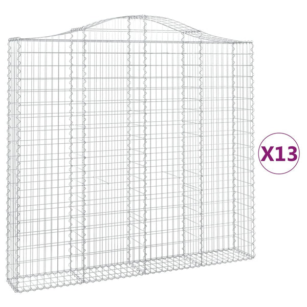 Kaarevat kivikorit 13 kpl 200x30x180/200 cm galvanoitu rauta