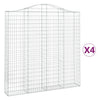 Kaarevat kivikorit 4 kpl 200x30x200/220 cm galvanoitu rauta