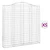 Kaarevat kivikorit 5 kpl 200x30x200/220 cm galvanoitu rauta