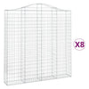 Kaarevat kivikorit 8 kpl 200x30x200/220 cm galvanoitu rauta