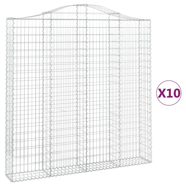 Kaarevat kivikorit 10 kpl 200x30x200/220 cm galvanoitu rauta