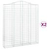 Kaarevat kivikorit 2 kpl 200x30x220/240 cm galvanoitu rauta