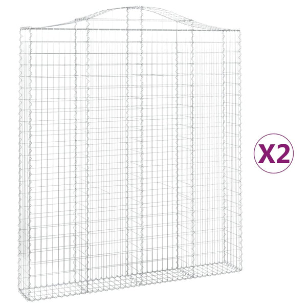 Kaarevat kivikorit 2 kpl 200x30x220/240 cm galvanoitu rauta