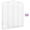 Kaarevat kivikorit 3 kpl 200x30x220/240 cm galvanoitu rauta