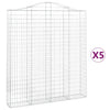 Kaarevat kivikorit 5 kpl 200x30x220/240 cm galvanoitu rauta