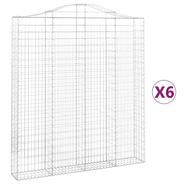 Kaarevat kivikorit 6 kpl 200x30x220/240 cm galvanoitu rauta