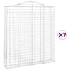 Kaarevat kivikorit 7 kpl 200x30x220/240 cm galvanoitu rauta