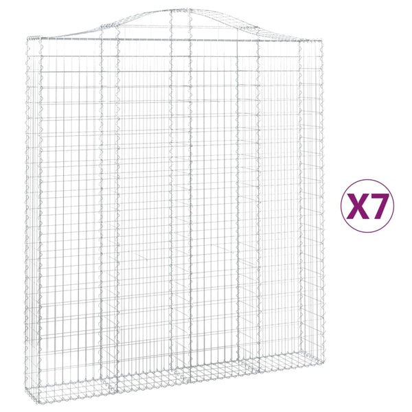 Kaarevat kivikorit 7 kpl 200x30x220/240 cm galvanoitu rauta