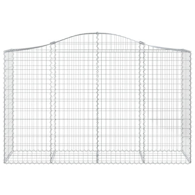 Kaarevat kivikorit 2 kpl 200x50x120/140 cm galvanoitu rauta