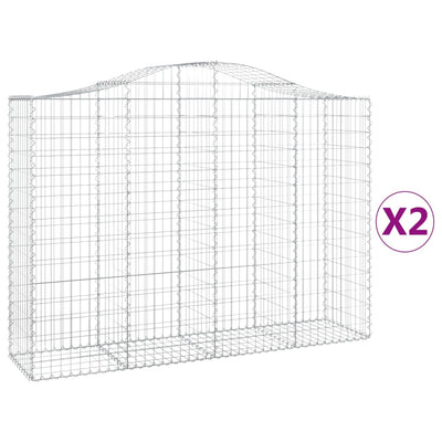 Kaarevat kivikorit 2 kpl 200x50x140/160 cm galvanoitu rauta