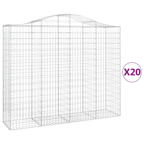 Kaarevat kivikorit 20 kpl 200x50x160/180 cm galvanoitu rauta