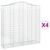 Kaarevat kivikorit 4 kpl 200x50x200/220 cm galvanoitu rauta