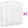 Kaarevat kivikorit 7 kpl 200x50x200/220 cm galvanoitu rauta