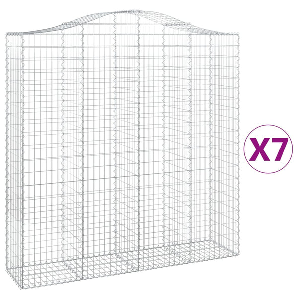 Kaarevat kivikorit 7 kpl 200x50x200/220 cm galvanoitu rauta