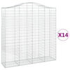 Kaarevat kivikorit 14 kpl 200x50x200/220 cm galvanoitu rauta