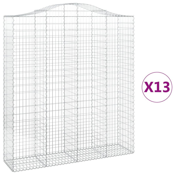 Kaarevat kivikorit 13 kpl 200x50x220/240 cm galvanoitu rauta