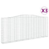 Kaarevat kivikorit 3 kpl 400x30x160/180 cm galvanoitu rauta