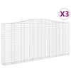 Kaarevat kivikorit 3 kpl 400x30x180/200 cm galvanoitu rauta