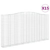 Kaarevat kivikorit 15 kpl 400x30x200/220 cm galvanoitu rauta